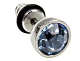 FAKE STRETCHER WITH BLUE FACETED CRYSTAL 16g/1.2mm - Sold Individually