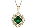 Created Emerald Pendant with Diamonds 1/2 Carat title=