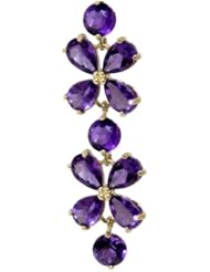 14k Gold Bracelet with Genuine Clover Design Amethysts