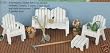 Adirondack Style Outdoor Furniture Set Dollhouse Miniature