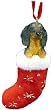 Santa's Little Pals Black Dachshud Stocking Christmas Ornament