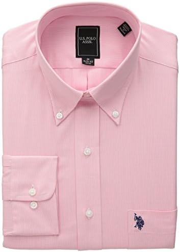 U.S. Polo Assn. Men's Mini Houndstooth, Pink, 15-15.5x34/35