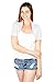 TL Women's Basic Comfy Versatile Short Sleeve Bolero Shrug Cardigan Junior Plus WHITE Medium