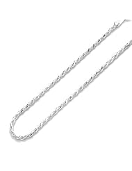 1.5mm Nickel Free Italian Sterling Silver Chain Necklaces Rope 035 Gauge Chain ( Available Length 16"~30")