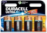 Electronics : Duracell Ultra M3 MN1300 Battery Alkaline 1.5V D Ref 7035084 [Pack 4]