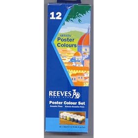 Reeves Poster Colours Paint Set (12 x 22ml pots)