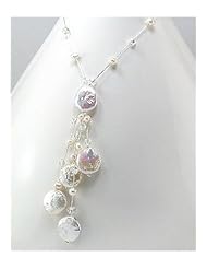 White (Natural) Japanese silk cord Fresh Water Pearls Necklace In Zinc