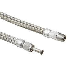 Hose Master Stainless Steel 316 Flexible Metal Hose Assembly, Stainless Steel 316 Hex NPT Male x Stainless Steel 316 FJIC Swivel