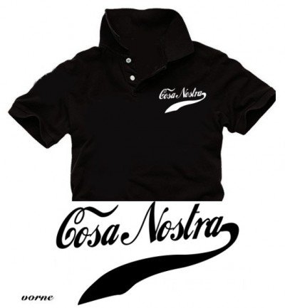 Coole Fun T-Shirts COSA NOSTRA Poloshirt vorne/klein, schwarz/weiss, Gr&ouml;sse: XXL Preisvergleich