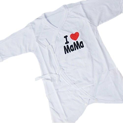 ZhengBai Organic Cotton Baby Unisex I Love Mama/Papa Long-sleeved Romper 3 Months