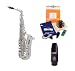 Legacy AS2000SS Professional Sterling Silver Plated Fully Engraved Alto Saxophone with Case, Accessories and Yamaha Mouthpiece
