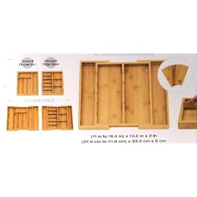 Click here to buy Seville Classics Bamboo Drawer Organizers Set of 2 by Seville.