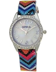 Geneva Multi Color Aztec Band Womens Watch #11586