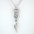 Triple Moon Lunar Goddess Pendant in Sterling Silver on 24" Rhodium and Sterling Snake Chain, #8397