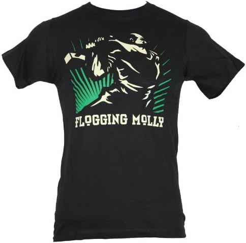 Flogging Molly Mens T-Shirt - Hammer Man Image on Black (Medium)