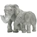 Westland Giftware Mwah Magnetic Mother and Baby Elephants Salt and Pepper Shaker Set, 3-Inch