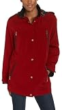 Liz Claiborne Women's Petite Snaux Silk Snap Front Jacket With Hood And Faux Leather Trim Detail