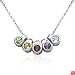 Sterling Silver Multi-Gemstone Circle Design Pendant, 18