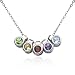 Sterling Silver Multi-Gemstone Circle Design Pendant, 18