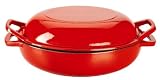 Color Cast 26252 2-in-1 4.8-Quart Covered Casserole with Special Grill Pan Lid - Red