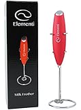 Elementi Premier Milk Frother with Stand | More Powerful High Torque 19,000 RPM Motor