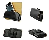AUTHENTIC CELLET BLACK NOBLE LEATHER CASE POUCH for RIM Blackberry Pearl 8100, 8110, 8120, 8130 / Samsung Glyde U940, R410, T729 Blast / Motorola RIZR Z3, Z6m, ROKR Z6c, Z6tv / HTC Shadow [Retail Packaging]