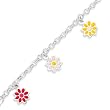 Sterling Silver Enameled Baby Bracelet - 6 Inch