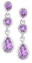 10k White Gold Amethyst Teardrop Earrings