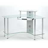 Jual LCF Large Corner Frosted-Glass Computer Desk