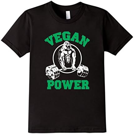 Kids Vegan Power- Vegans Vegetarians Plant Based Gym T Shirt 6 Black