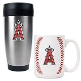 Los Angeles Angels MLB Stainless Steel Travel Tumbler & Game ball Ceramic Mug Set - Primary Logo