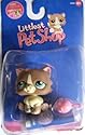 Littlest Pet Shop # 371 Brown White Cat RARE