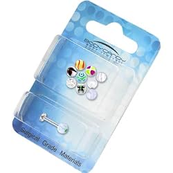 14 Gauge Multi Clear 10 Ball Interchangeable Labret Pack