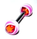Pierced & Modified Body Jewellery Tongue Bars Star Gazer Ball Tongue Stud Purple/Orange