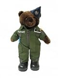Stuffed 20 teddy bear in personalized custom embroidered U.S. Air Force Flight Suit Coverall Jumper Military Uniform