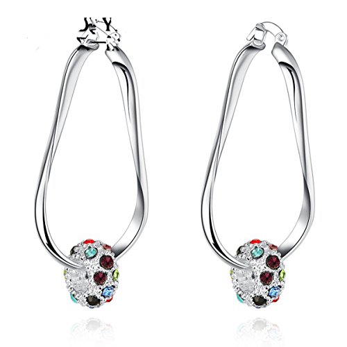 Minkang Creative Crystal Color Diamond Earrings 925 Silver Jewelry