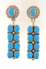 Sleeping Beauty Turquoise Earrings Navajo Handmade