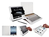 G-HUB GeniusCover BLANCHE Housse Etui Noire iPad 3 / iPad 2 PU mat�riel comme cuir, avec la fonction support int�gr� (pour Le nouvel Apple iPad 2012 et Apple iPad 2). Cadeau BONUS: G-HUB ProPen Stylet