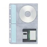 (Price/PK)CD Ring Binder Storage Page, Four Capacity, 10/Pack, White