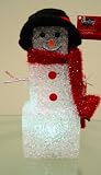 Black Hat Lighted LED Christmas Snowman Decoration