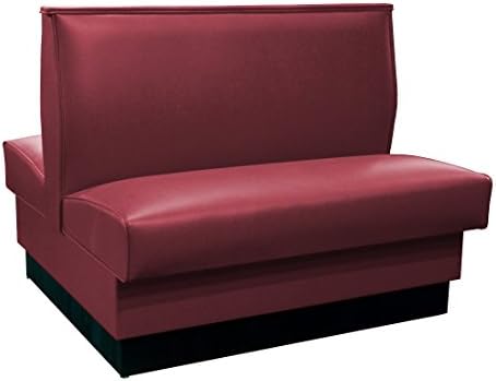 American Tables &amp; Seating QAD-36-QS-8631-Raspberry Plain Back Upholstered Booths, Double, 36" Height, Pink