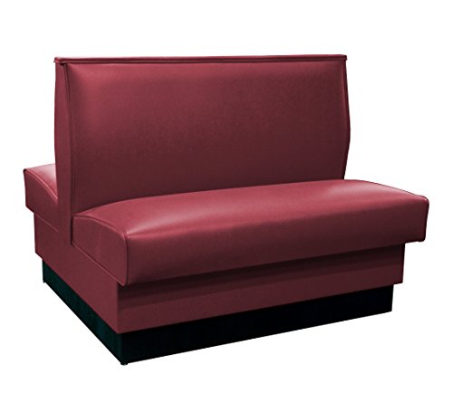 American Tables &amp; Seating QAD-36-QS-8631-Raspberry Plain Back Upholstered Booths, Double, 36" Height, Pink