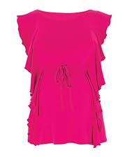 M2b Tie Front Top with Ruffle Detail