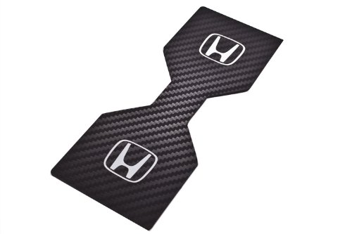 2013-2014 Honda Accord Coupe Carbon Fiber Front Cupholder Accents, CF Aluminum/Black, Honda Emblem