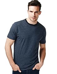 XXXL North Coast Pure Cotton Fine Striped T-Shirt