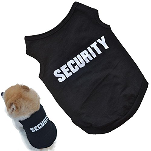 Small Dog Shirt, Voberry® Fashion Pet Puppy Clothes Summer Quote Security Cotton Costumes Pet Dog Cat Funny Shirt T Shirt Black (M)