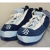 Tampa Bay Rays MLB Wrapped Logo Plush Sneaker Slippers - L