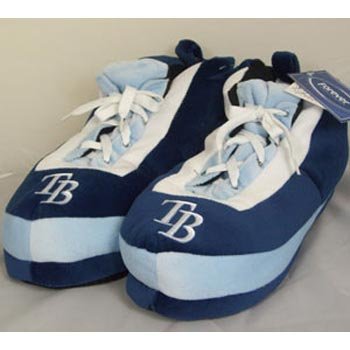 Tampa Bay Rays MLB Wrapped Logo Plush Sneaker Slippers - L
