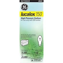 GE Lighting 26424 150-Watt LUCALOX HID High Pressure Sodium Medium Base Light Bulb, 1-Pack
