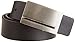 Reward Men's Reversible Brushed Nickle Plaque Buckle Belt